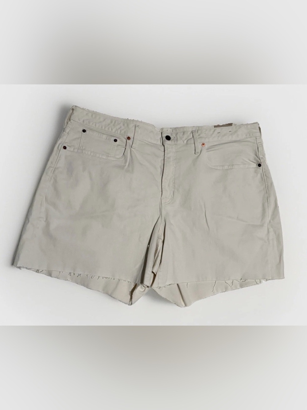 Madewell The Curvy Perfect Jean Shorts 20W Plus Ivory Raw Hem High Rise